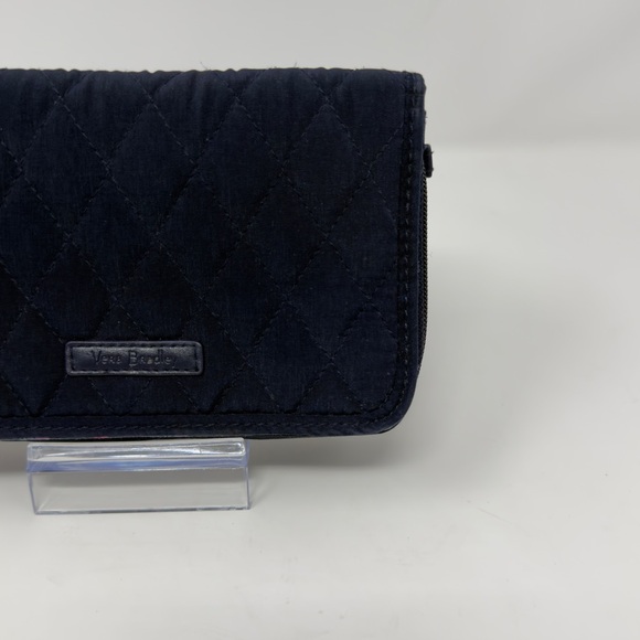 Vera Bradley Quilted RFID All-In-One Wallet Navy Blue Quilted Floral NO STRAP - Picture 3 of 16
